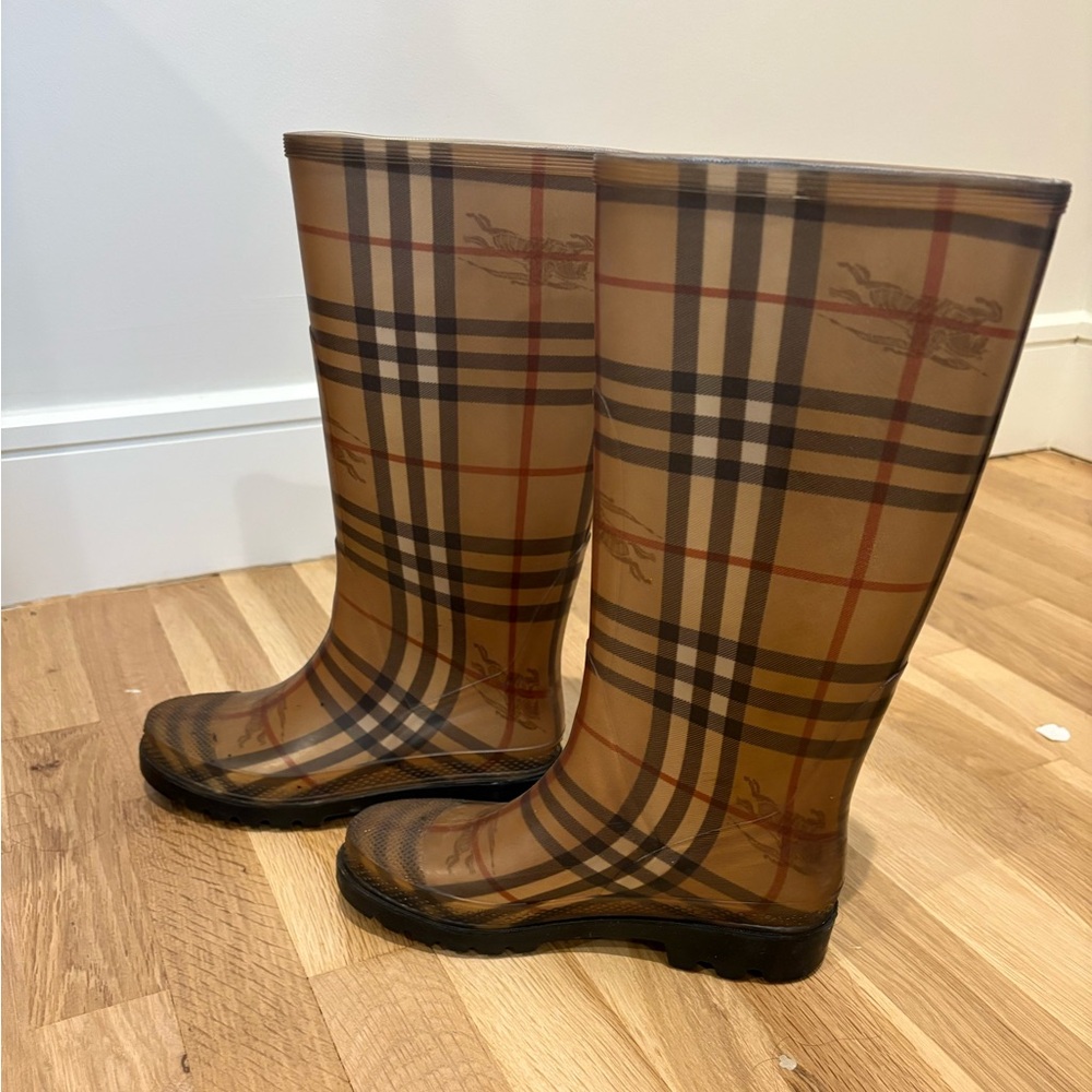 Burberry Check Mid-Calf Rainboot